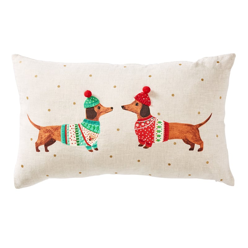 Festive Dachshund Cushion