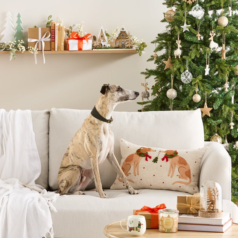 Festive Whippet Cushion