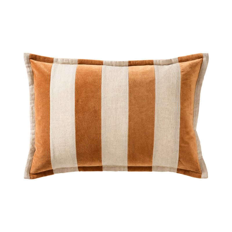 Bombay Deep Tobacco Stripe Velvet Cushion