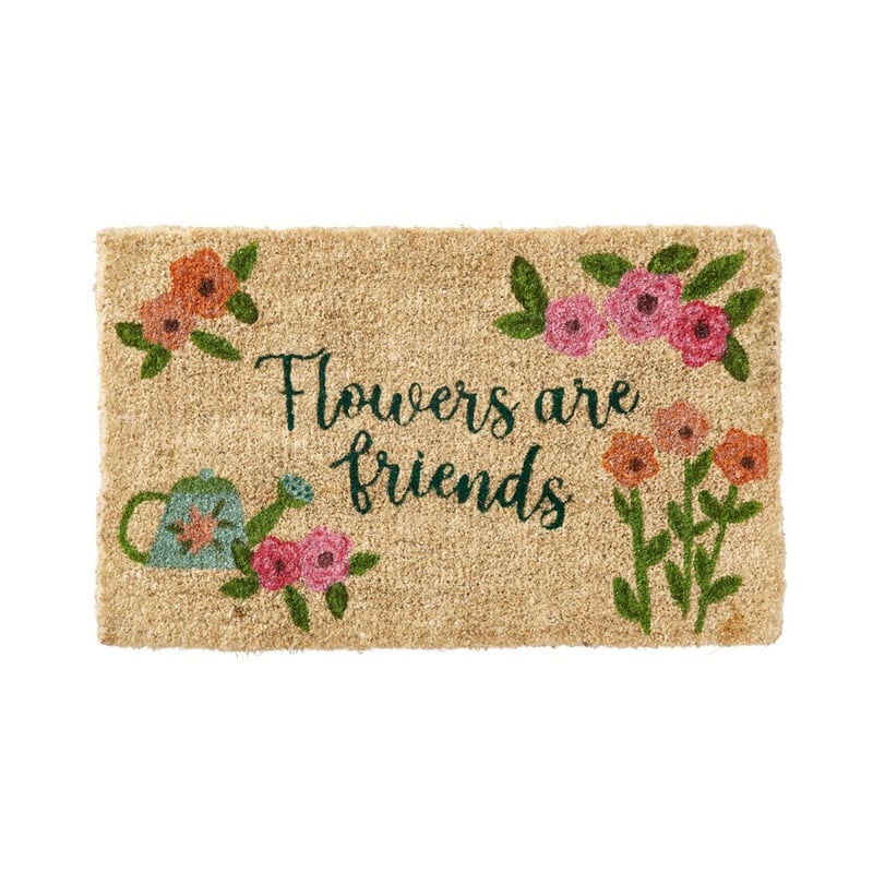 Coir Flowers Are Friends Doormat