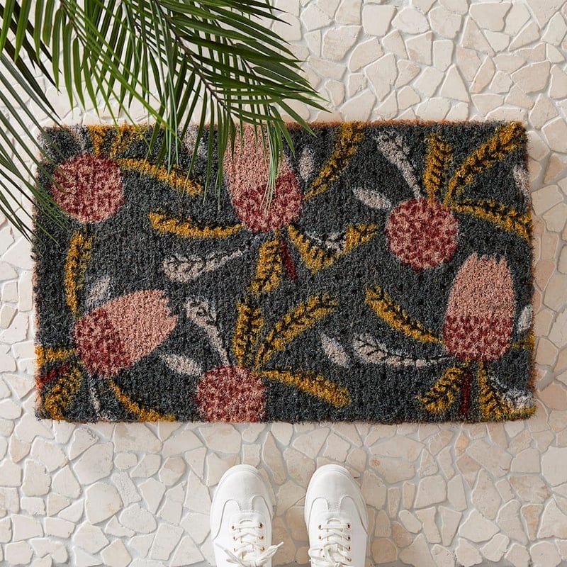 Coir Native Banksia Navy Doormat 