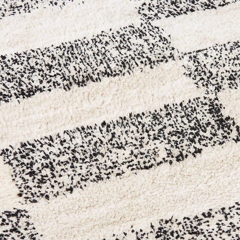 Flynn Black & Natural Check Rug Runner