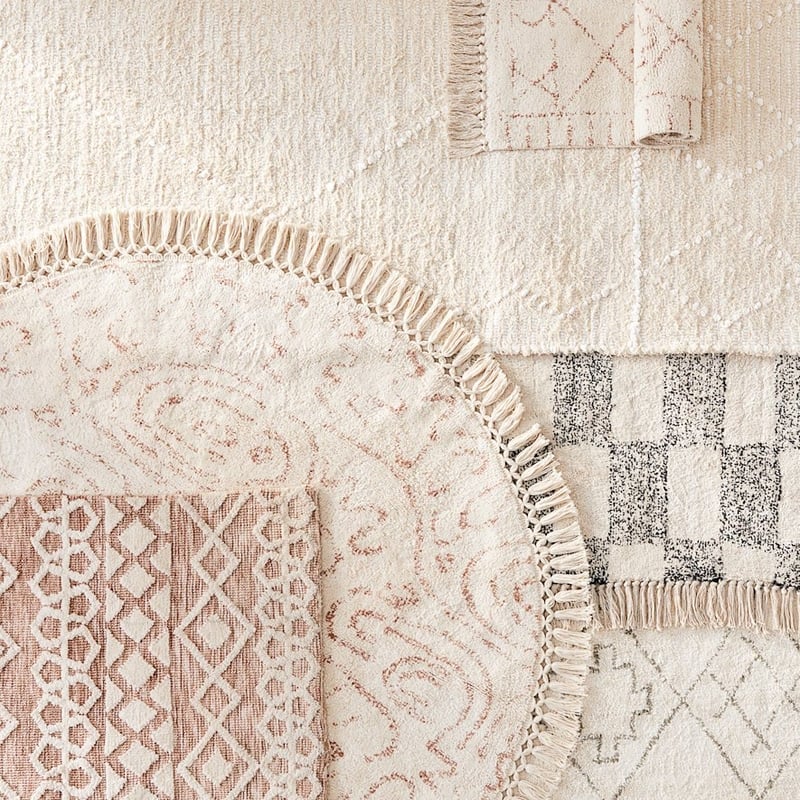 Flynn Black & Natural Check Rug Runner