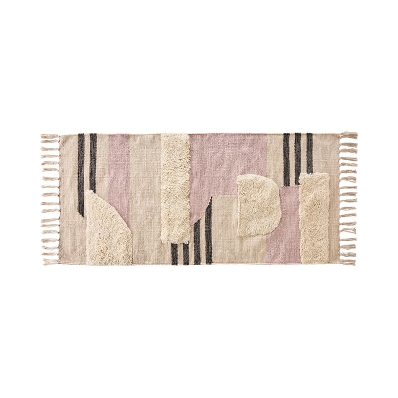 Munica Natural Black & Mauve Rug Runner