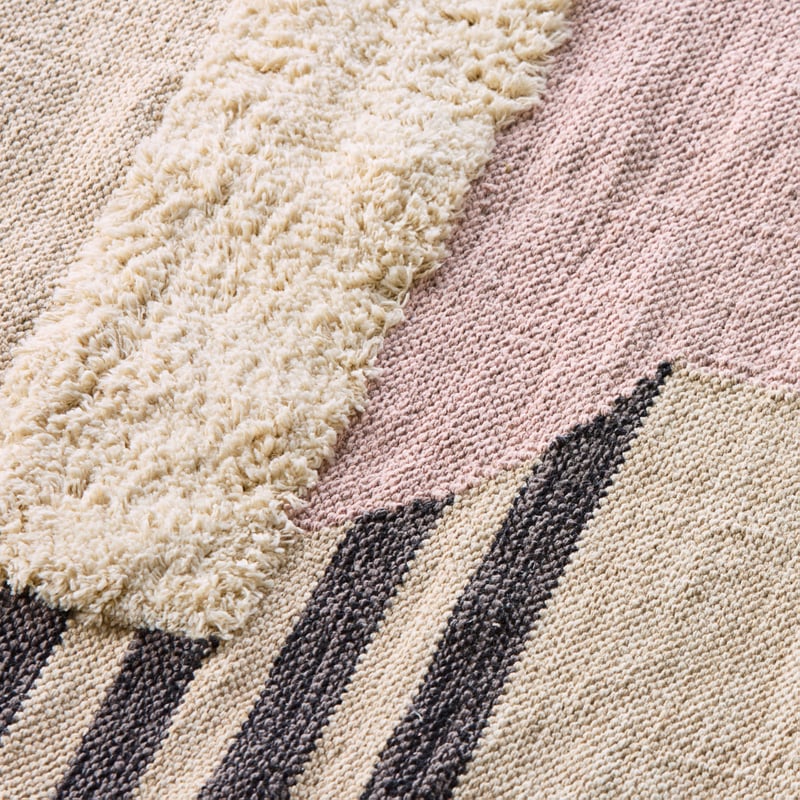 Munica Natural Black & Mauve Rug Runner