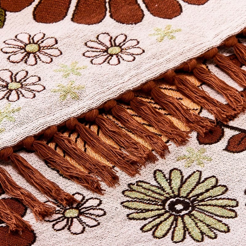 Retro Floral Multi Tapestry Throw