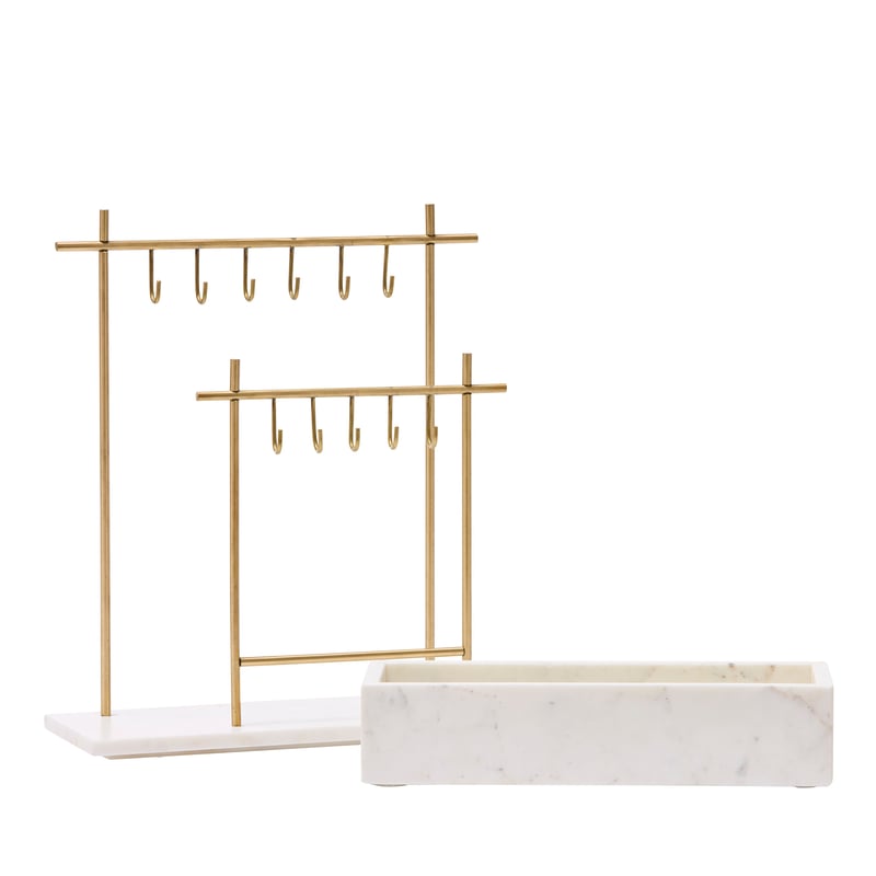 Marble White & Gold Jewellery Stand