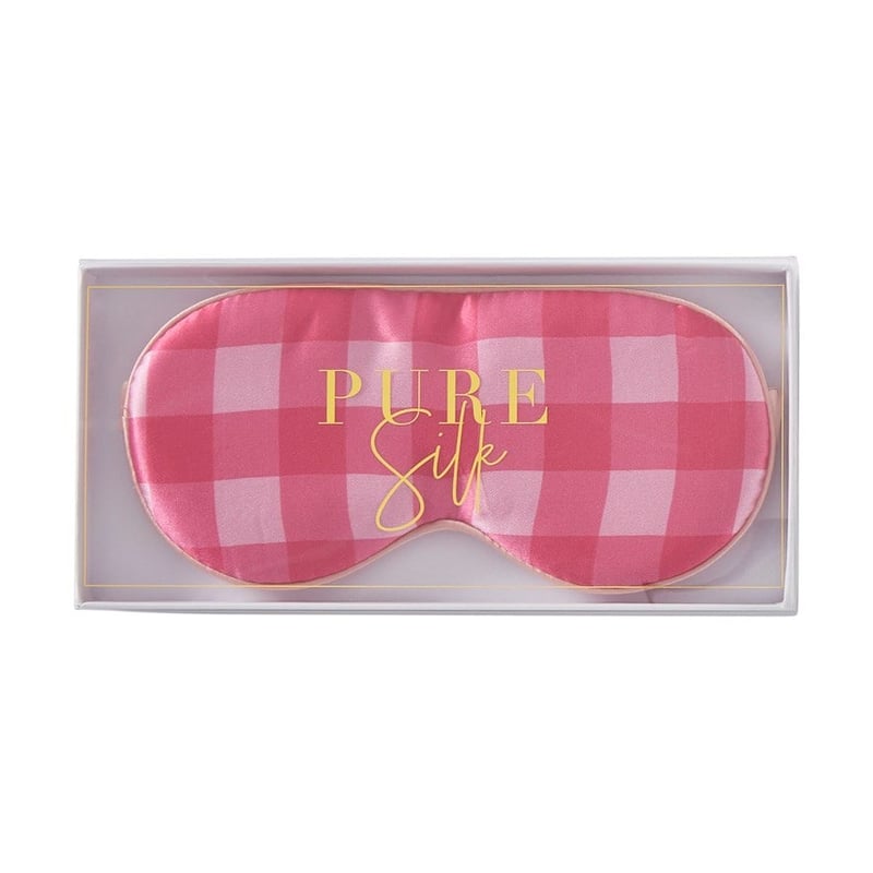 Pure Silk Brights Gingham Pink Eye Mask