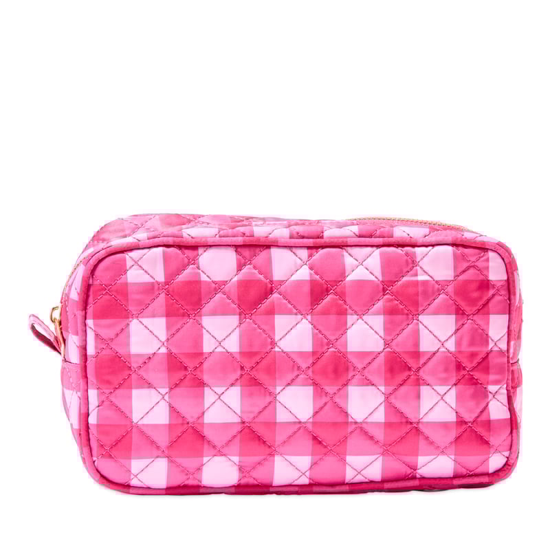 Brights Gingham Pink Cosmetic Bag