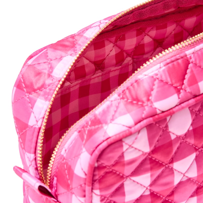 Brights Gingham Pink Cosmetic Bag
