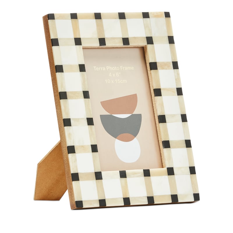 Terra Ivory & Black Check Photo Frame