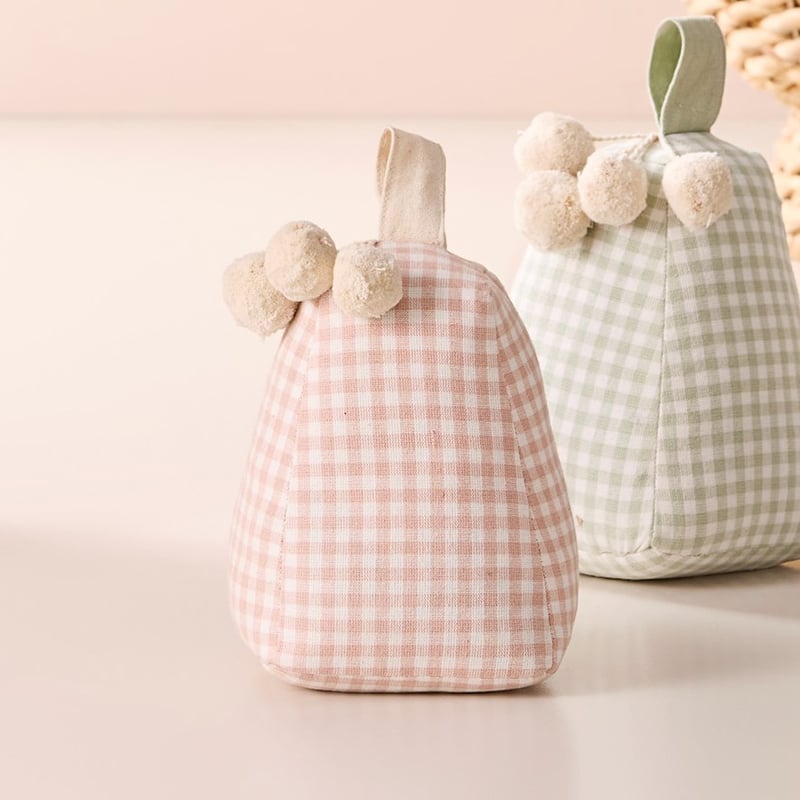 Pink Gingham Door Stop