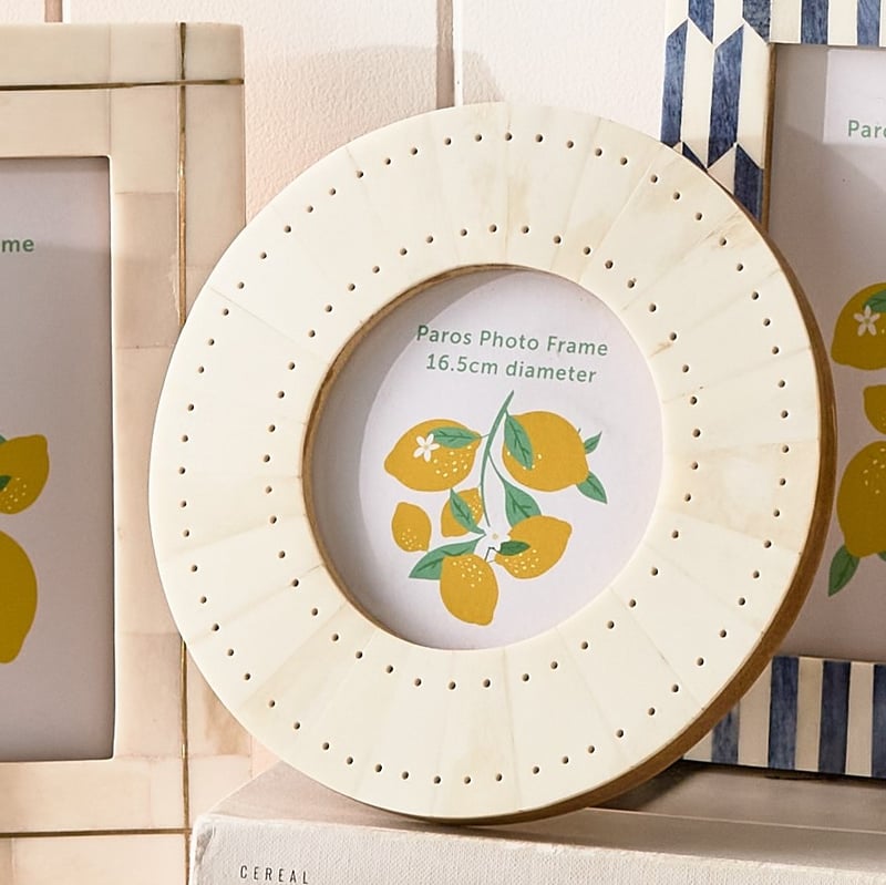 Paros Photo Frame Circle Ivory