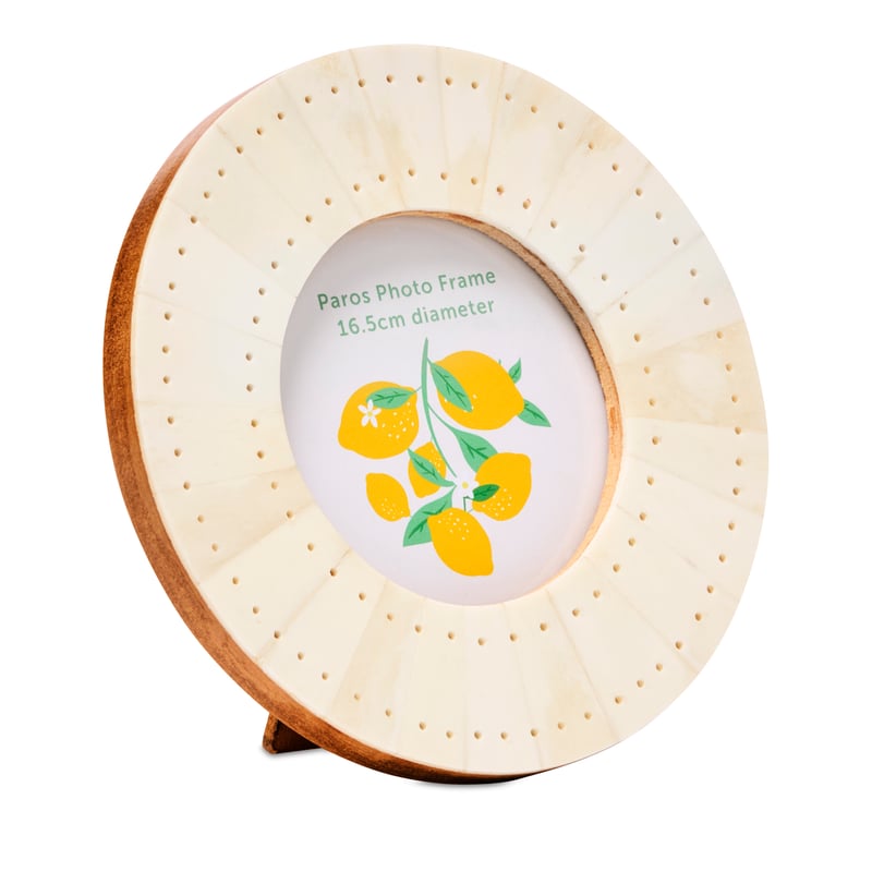 Paros Photo Frame Circle Ivory