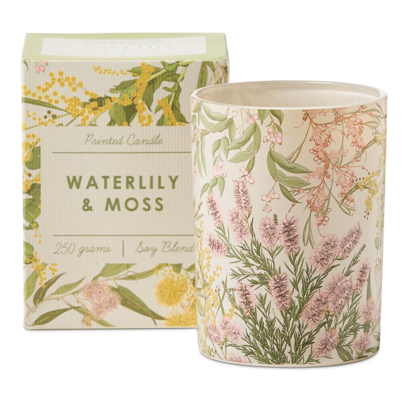 Printed Waterlily & Moss Lily Pilly Candle 250g
