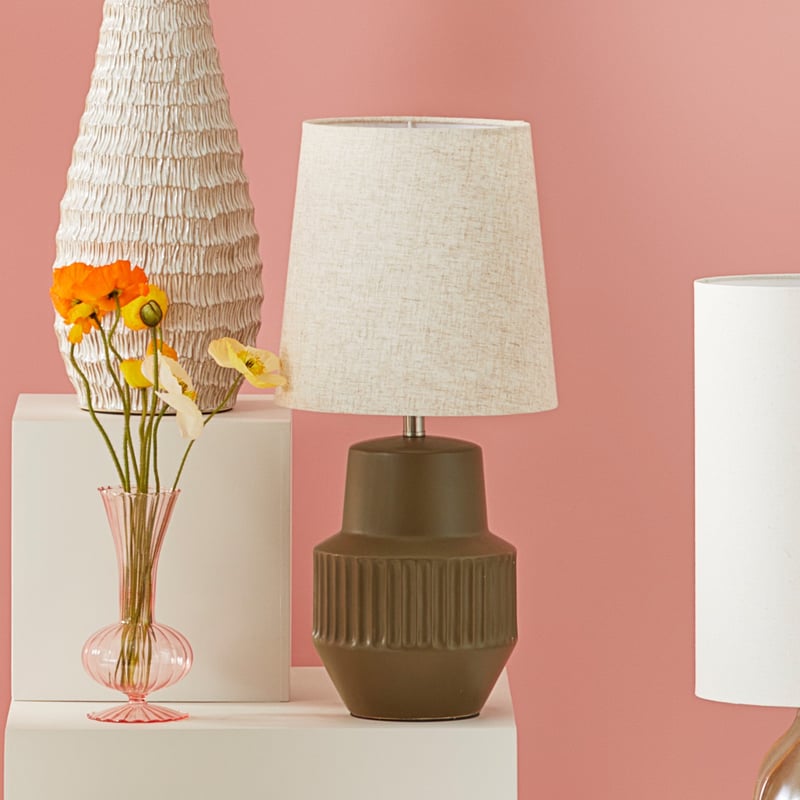 Perez Moss & Linen Table Light