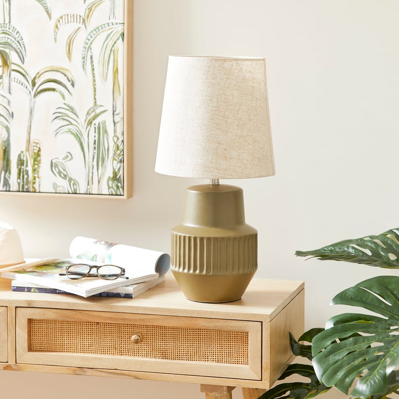 Perez Moss & Linen Table Light