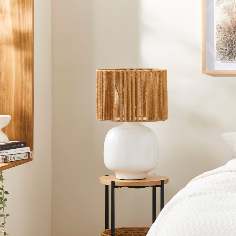 Bilbao White & Natural Table Light