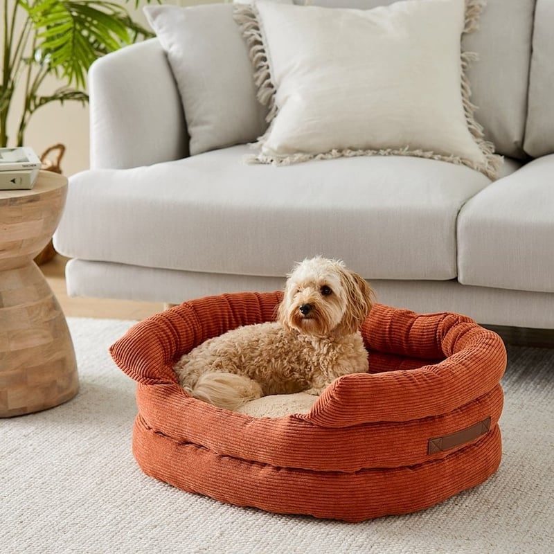 Ziggy Rust Corduroy Pet Bed
