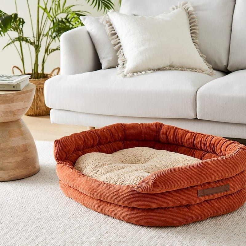 Ziggy Rust Corduroy Pet Bed