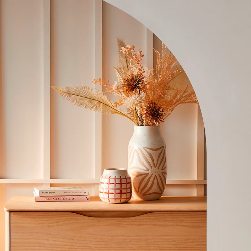 Tuka White & Sand Small Vase 