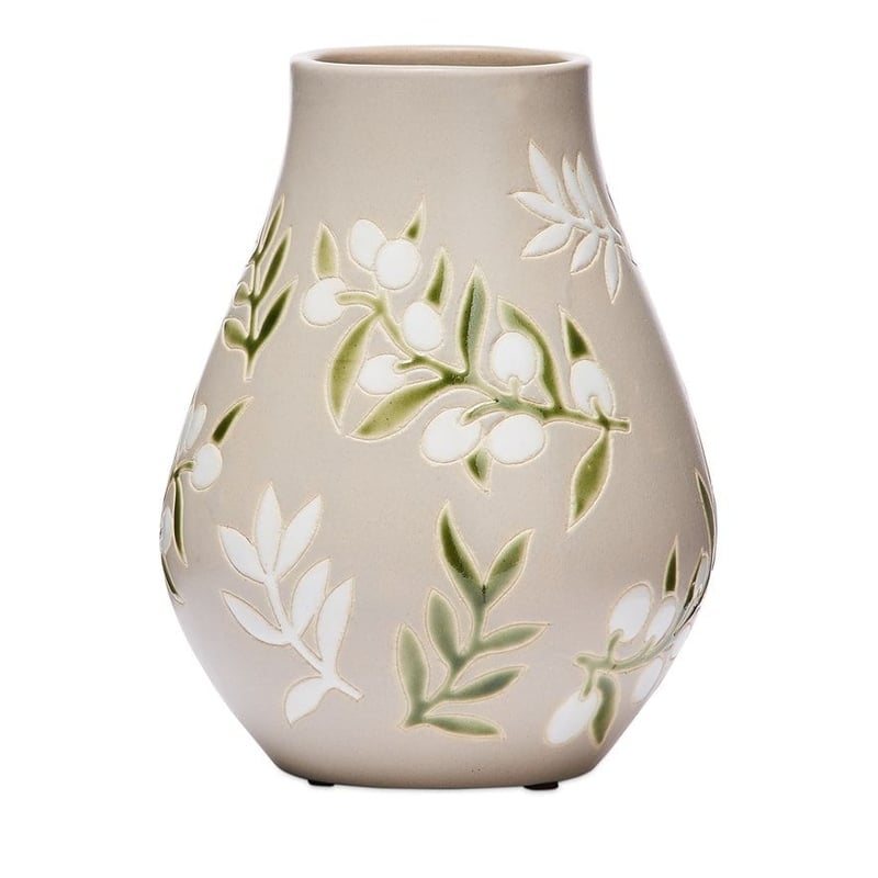 Olive Beige & Green Vase