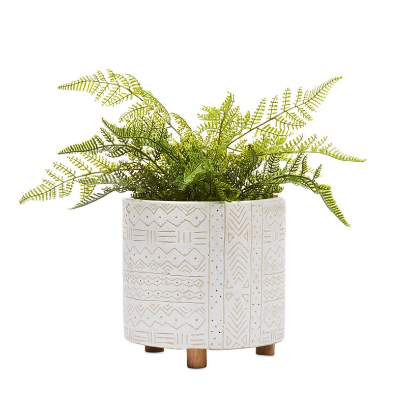 Aztec White Footed Pot