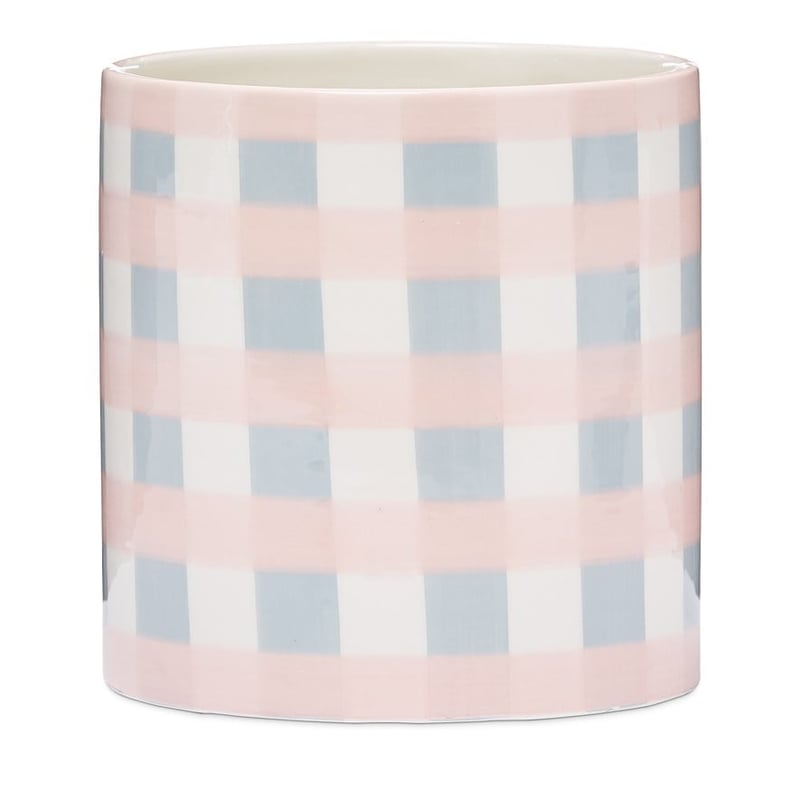 Lisbon Blue & Pink Check Pot