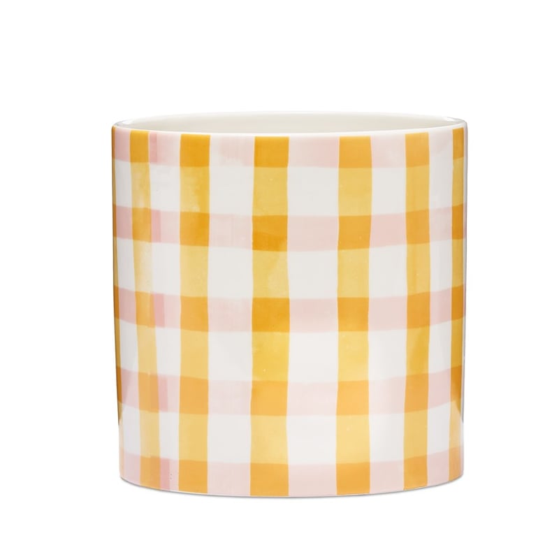 Lisbon Mustard & Pink Check Pot