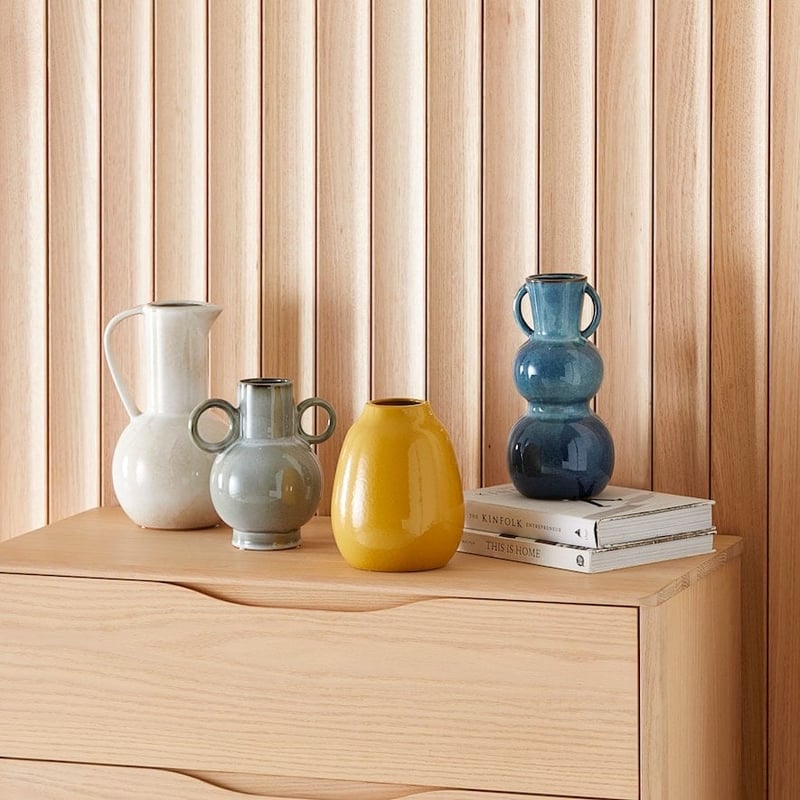 Blue Illusion White Vessel Vase
