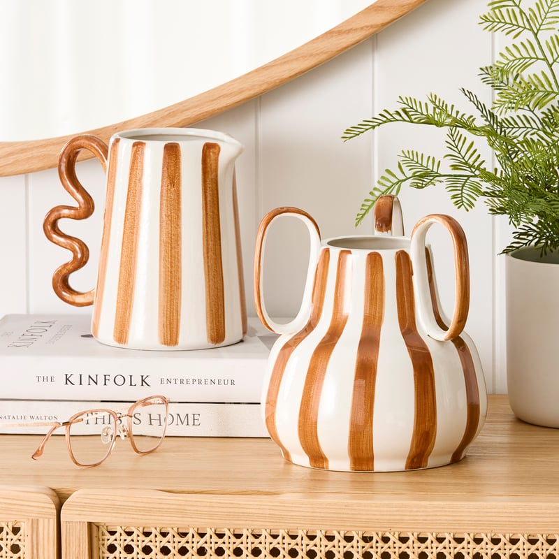 Bambini Rust Stripe Vase Collection