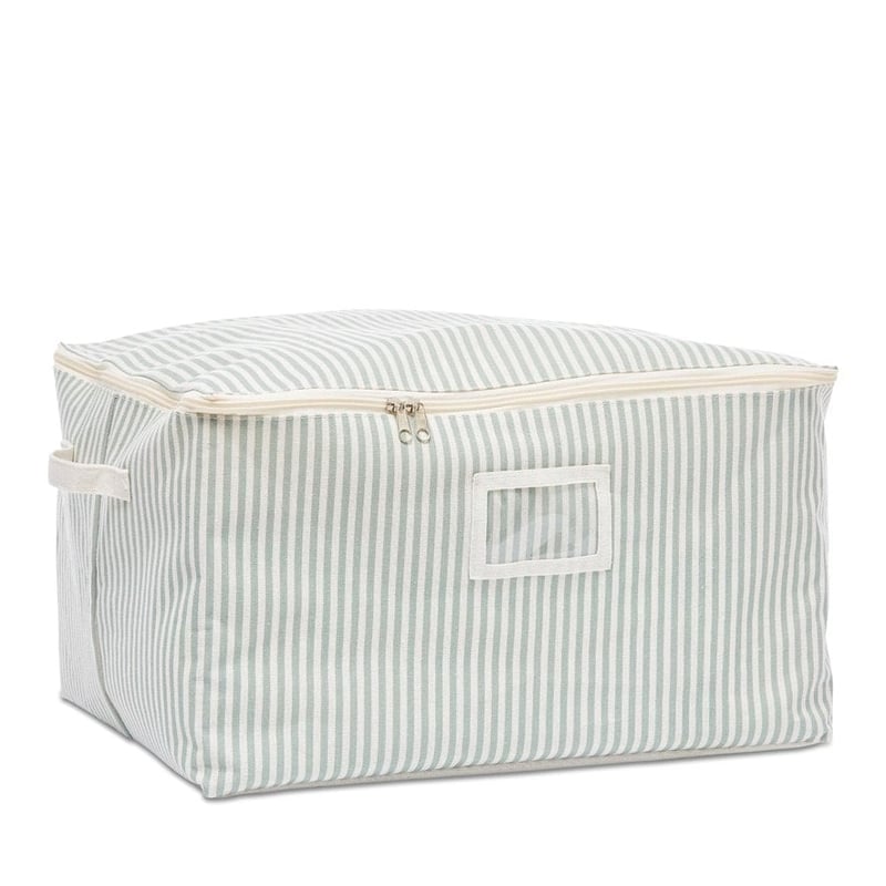 Green Pinstripe Storage Bags