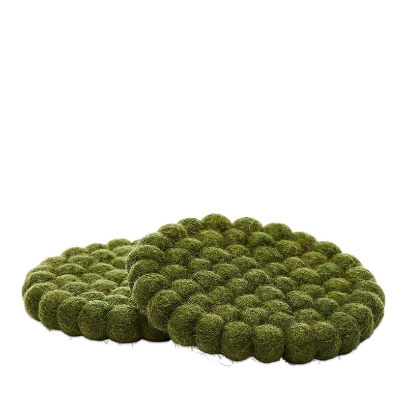 Heena Khaki Wool Coasters Pack of 2