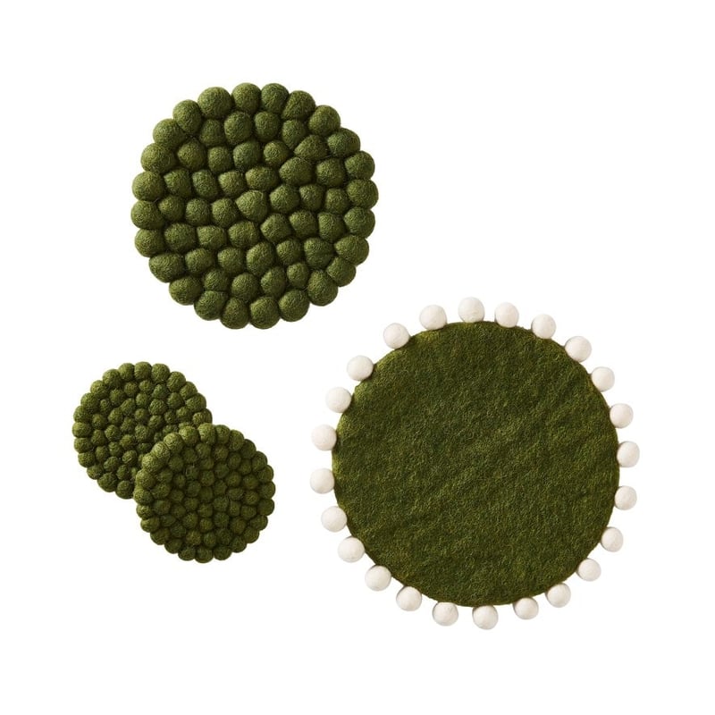 Heena Khaki Wool Coasters Pack of 2