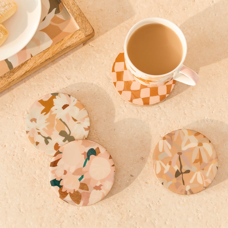 Kimmy Hogan Dreamer Mixed Timber Coasters Pack of 4