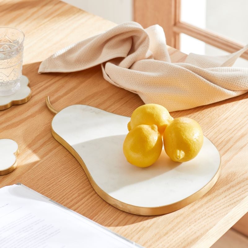 Pear Marble White Gold Board