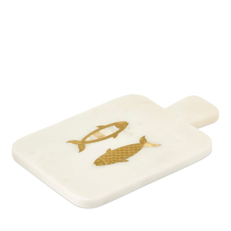 Swimming Fish White & Gold Marble Paddle Board