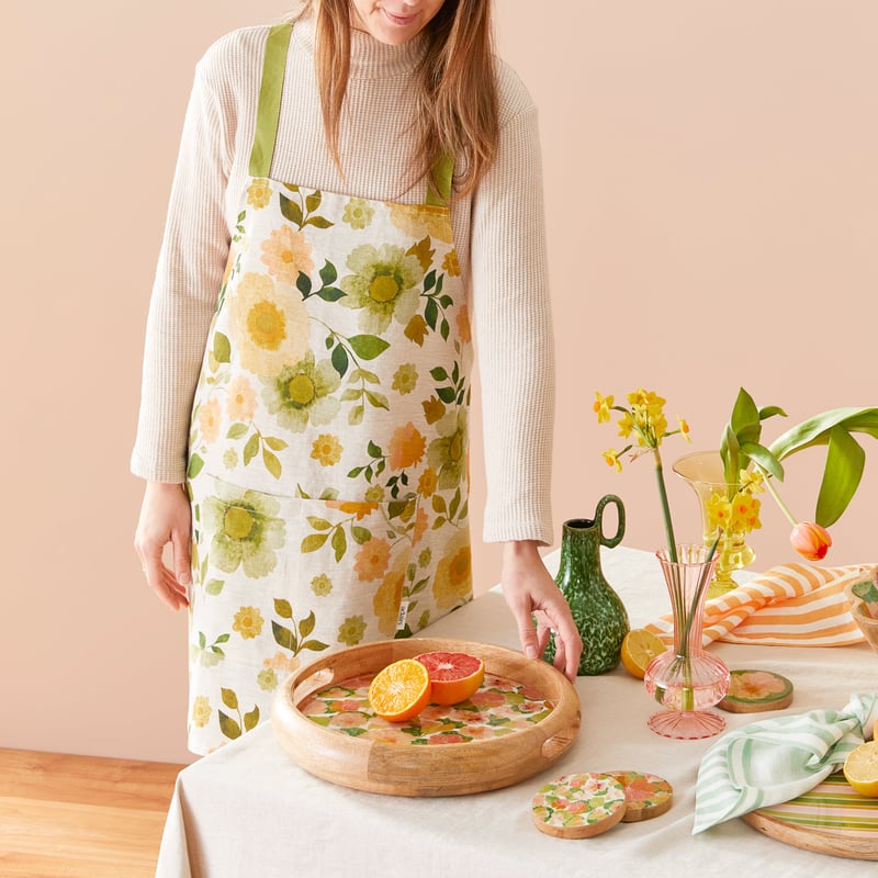 Botanist Natural Floral Apron