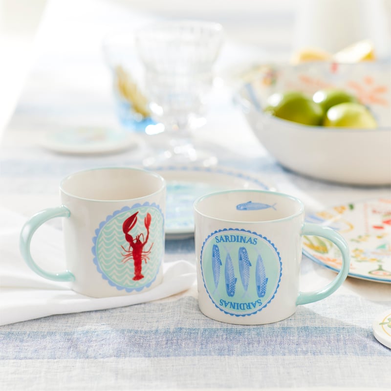 Viva La Vita Sardine & Lobster Mug Pack of 2