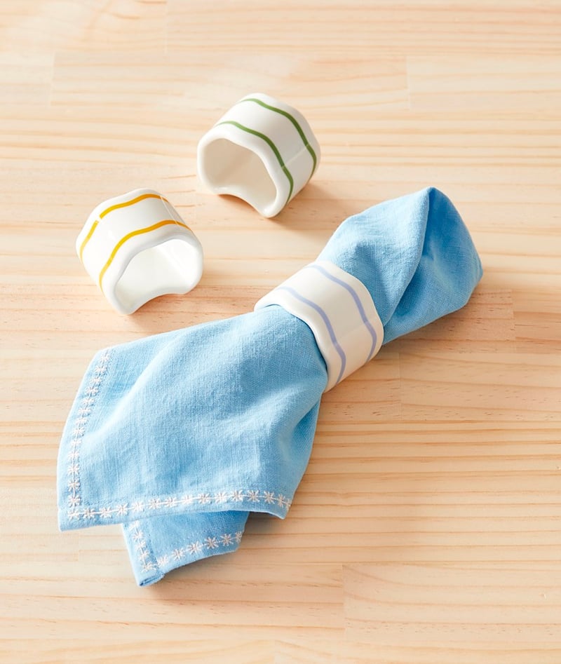 Sadie Green Tea Napkin Rings Pack of 4