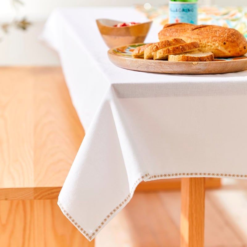 Santorini White Tablecloth