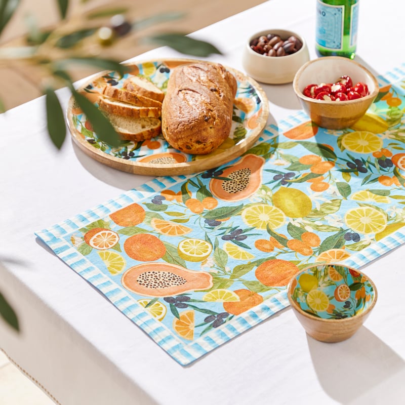 La Frutta Fruit Blue Table Runner