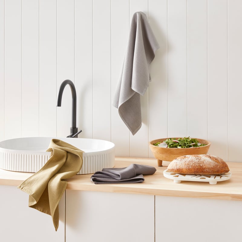 Luxe Fern Grey Tea Towel 3 Pack