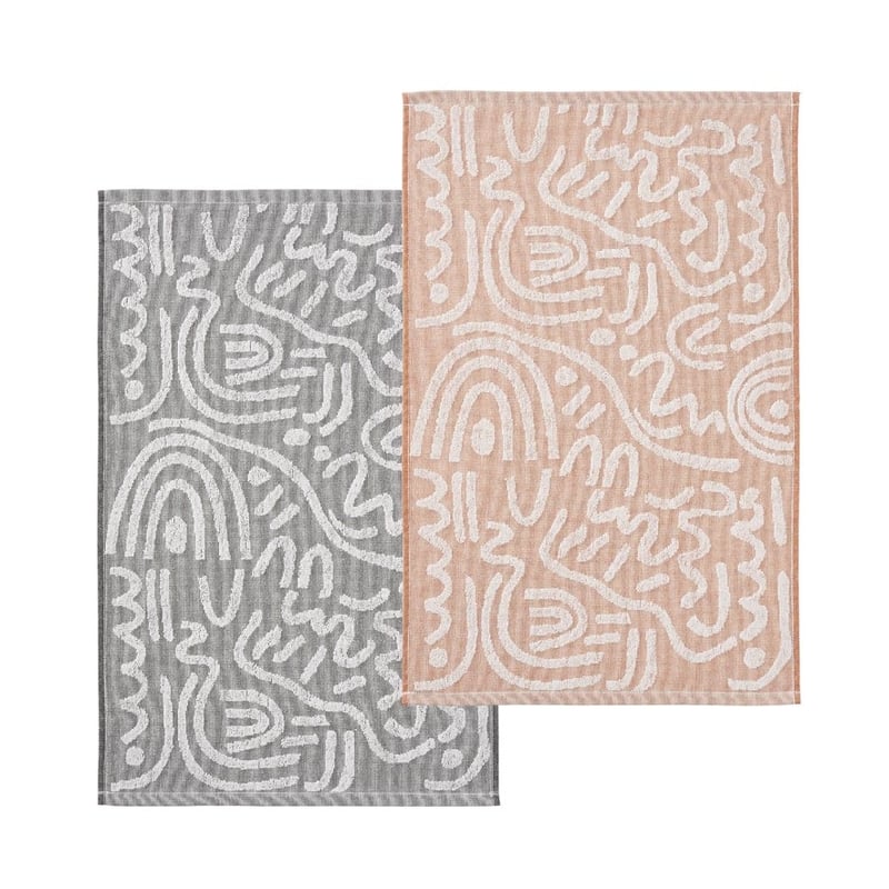 Navarre Clay Multi Tea Towel 2 Pack