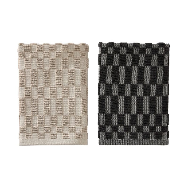 Lenny Black & Grey Tea Towel 2 Pack