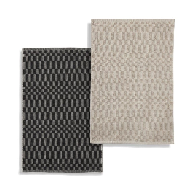 Lenny Black & Grey Tea Towel 2 Pack