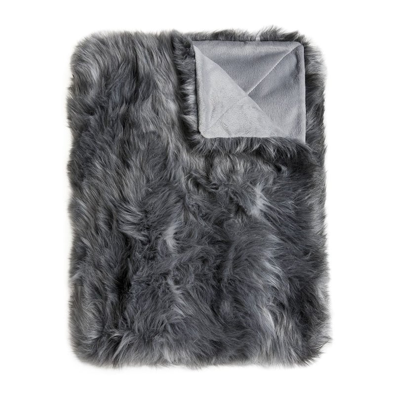 Montana Fur Grey Stripe Throw