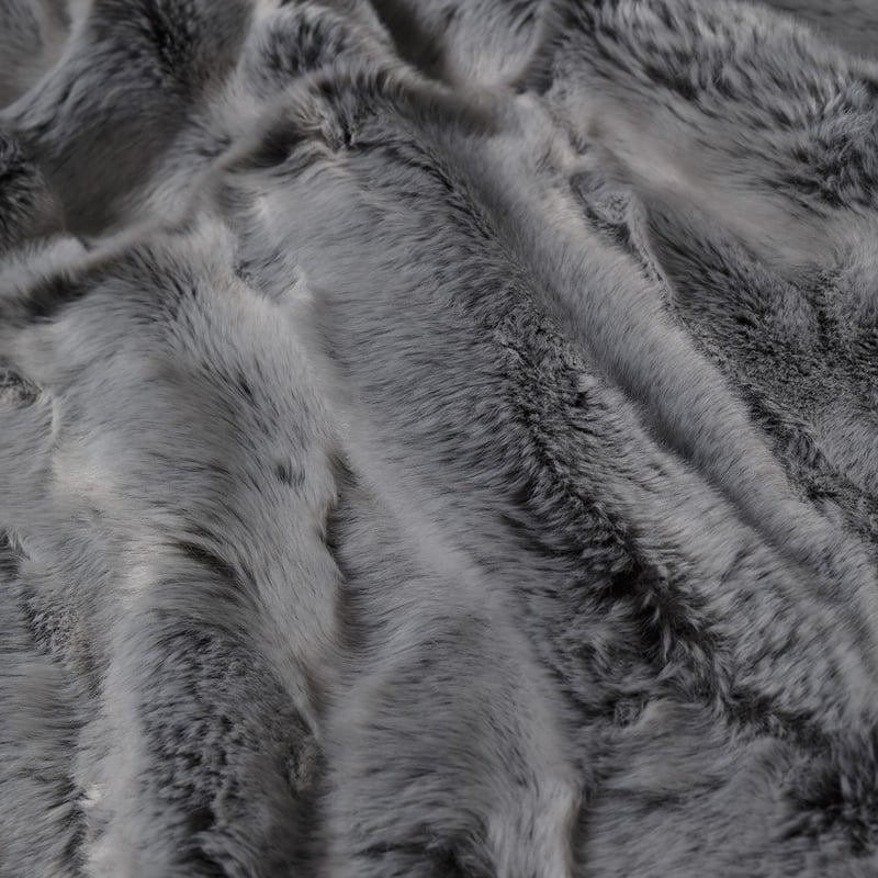 Montana Fur Grey Wolf Blanket