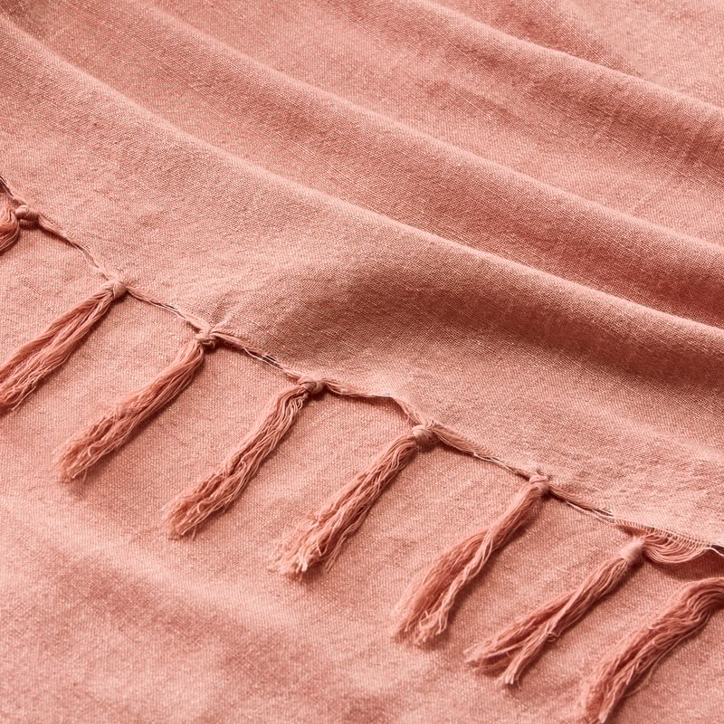 Iris Dusty Rose Linen & Cotton Throw