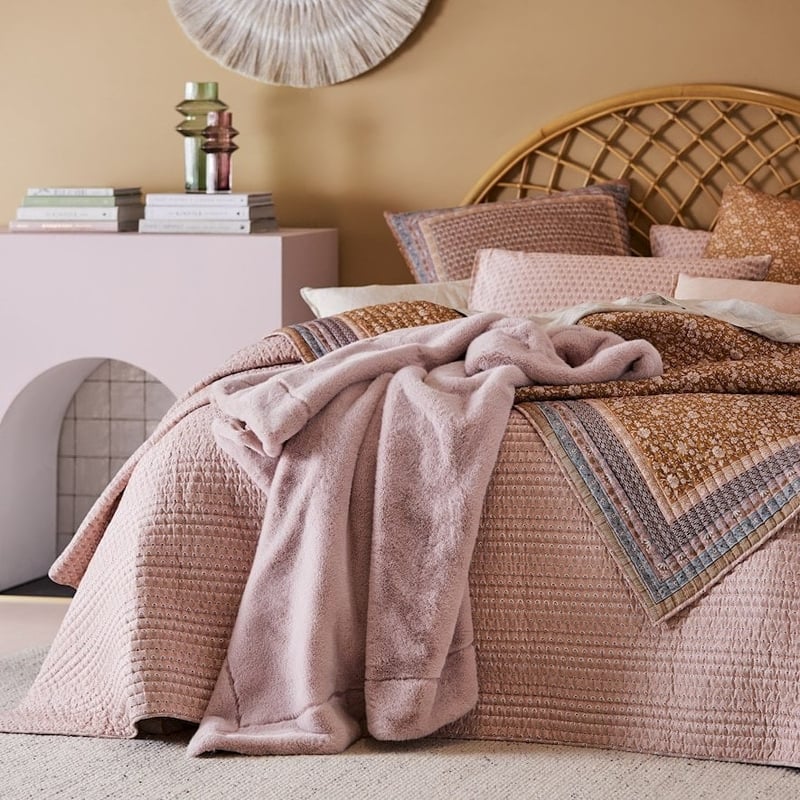 Astoria Dusty Pink Fur Throw